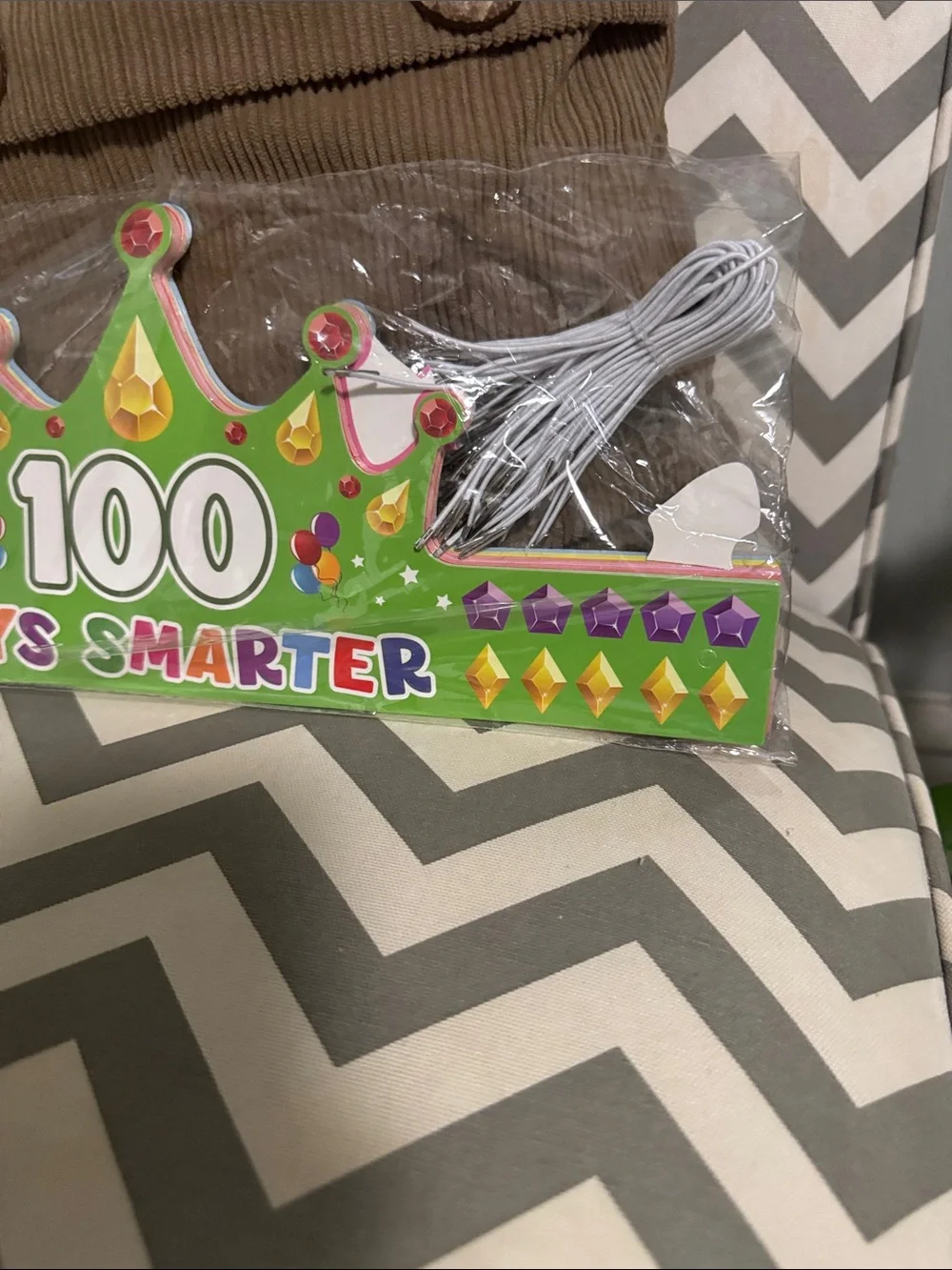 ***2/$15*** 100 Days Smarter Green Celebration Crown - 36 Classroom Party Hat